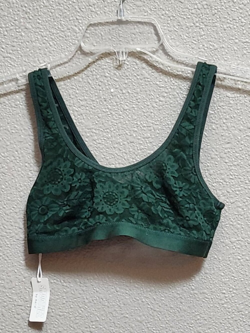AERIE Smoothez Lace Bra Top Bralette Green - XS - NEW NWT